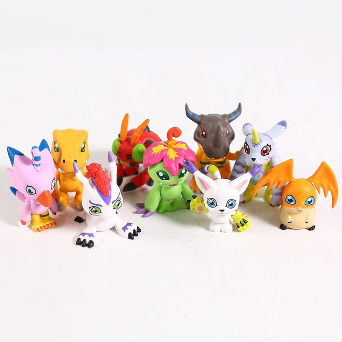 9pcs/set Decoration Toys Palmon Gomamon Patamon Tailmon Digimon Adventure Agumon Gabumon Figures Dolls