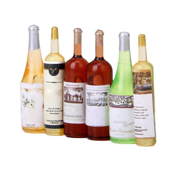 6pcs Mini Simulation Resin Wine Bottle 1/12