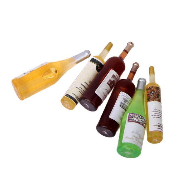 6pcs Mini Simulation Resin Wine Bottle 1/12