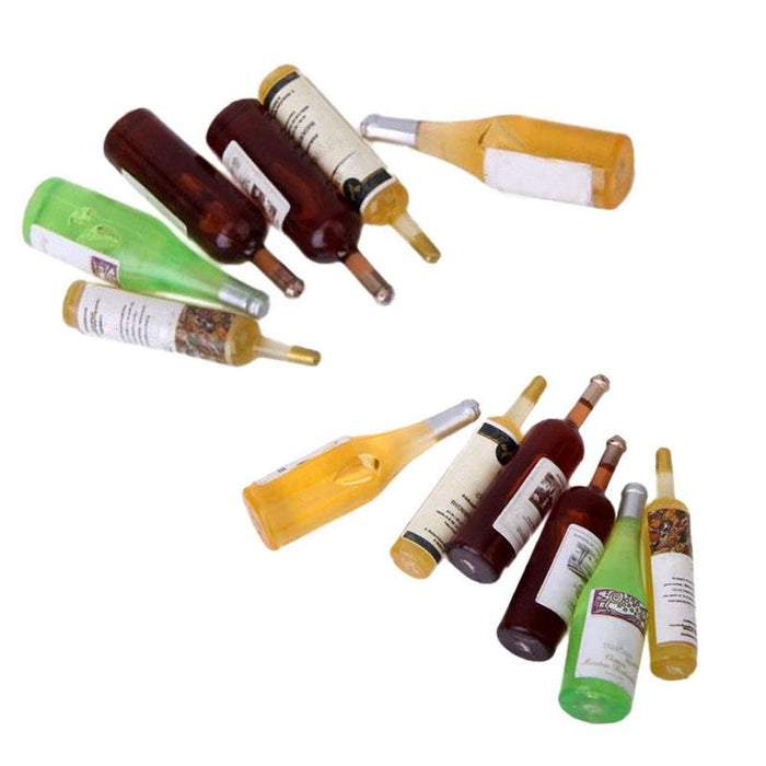 6pcs Mini Simulation Resin Wine Bottle 1/12