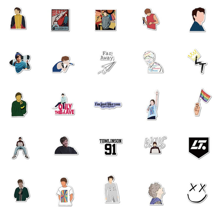 10/50PCS One Direction  Singer Louis Tomlinson Sticker