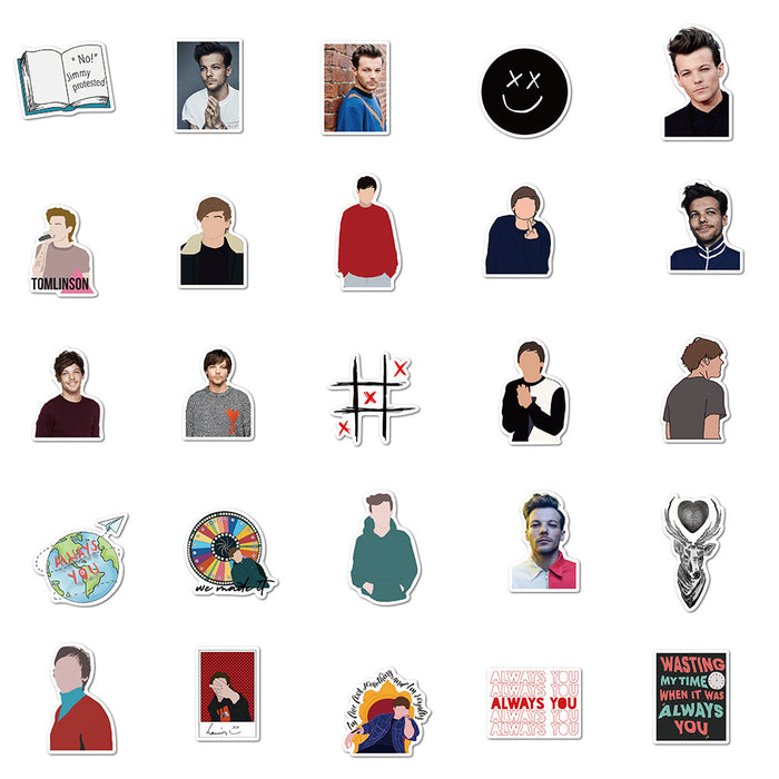 10/50PCS One Direction  Singer Louis Tomlinson Sticker