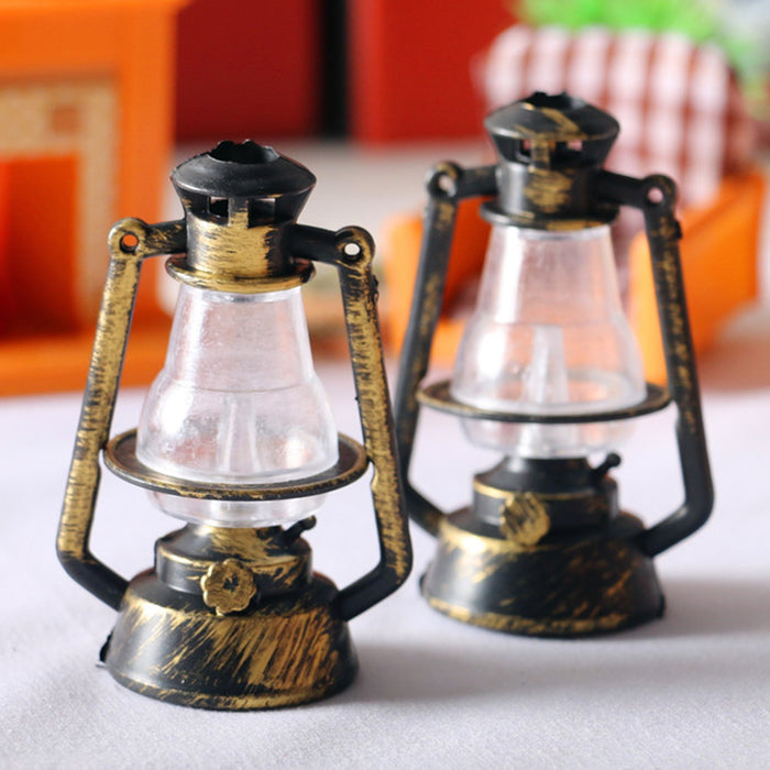 House Lamps Decor Dollhouse Miniature Retro Lantern Kerosene Lamp Furniture Toys Play Scene Ornaments Decoration Accessories