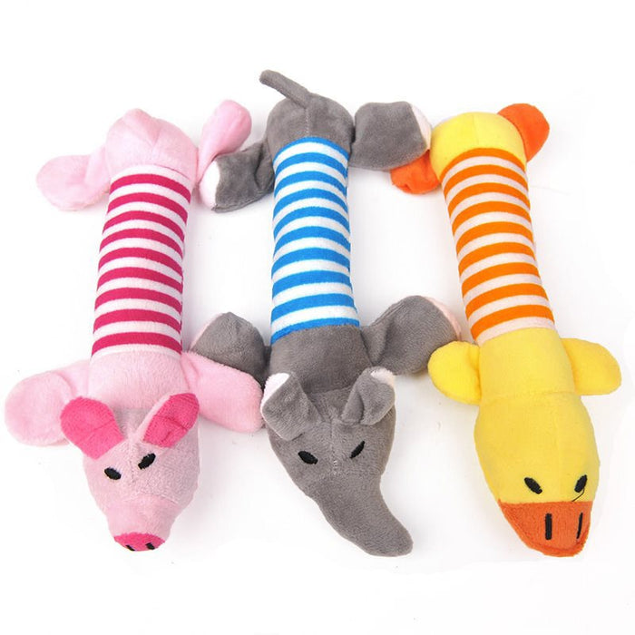 Elephant Duck Pig Fit for All Pets Funny Plush Toys 1PC Squeak Chew Dog Toys Sound Dolls Dog Cat Fleece Pet