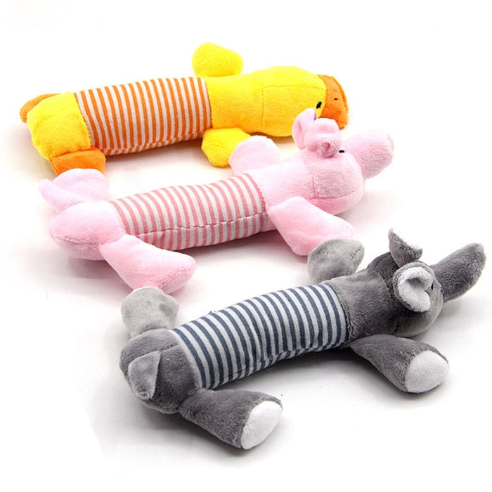 Elephant Duck Pig Fit for All Pets Funny Plush Toys 1PC Squeak Chew Dog Toys Sound Dolls Dog Cat Fleece Pet