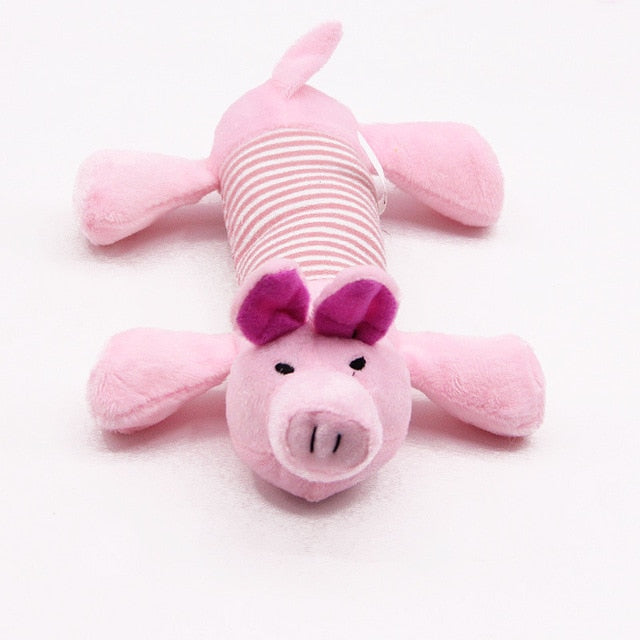 Elephant Duck Pig Fit for All Pets Funny Plush Toys 1PC Squeak Chew Dog Toys Sound Dolls Dog Cat Fleece Pet