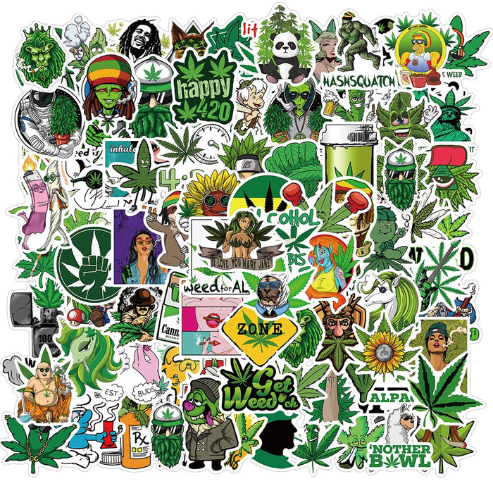 10/50/100PCS Hemp Leaf Hip hop Meme Stickers