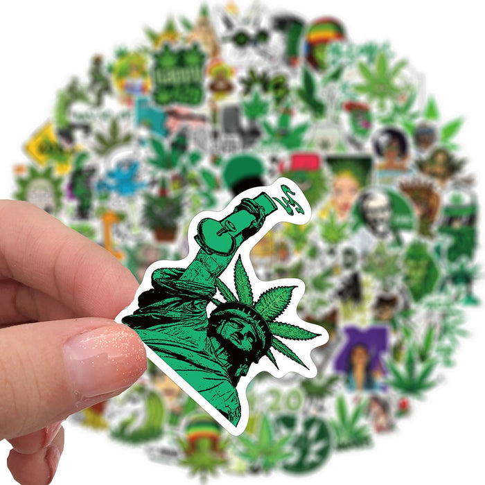 10/50/100PCS Hemp Leaf Hip hop Meme Stickers