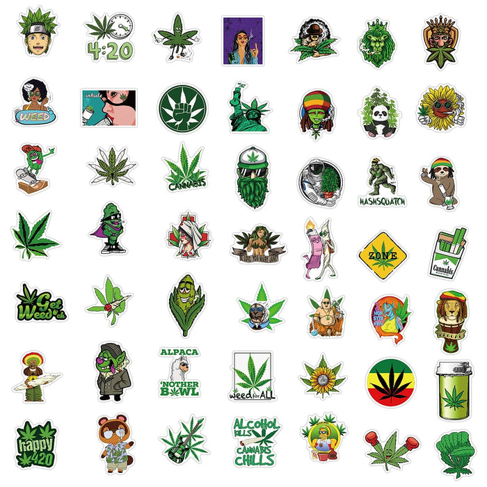 10/50/100PCS Hemp Leaf Hip hop Meme Stickers