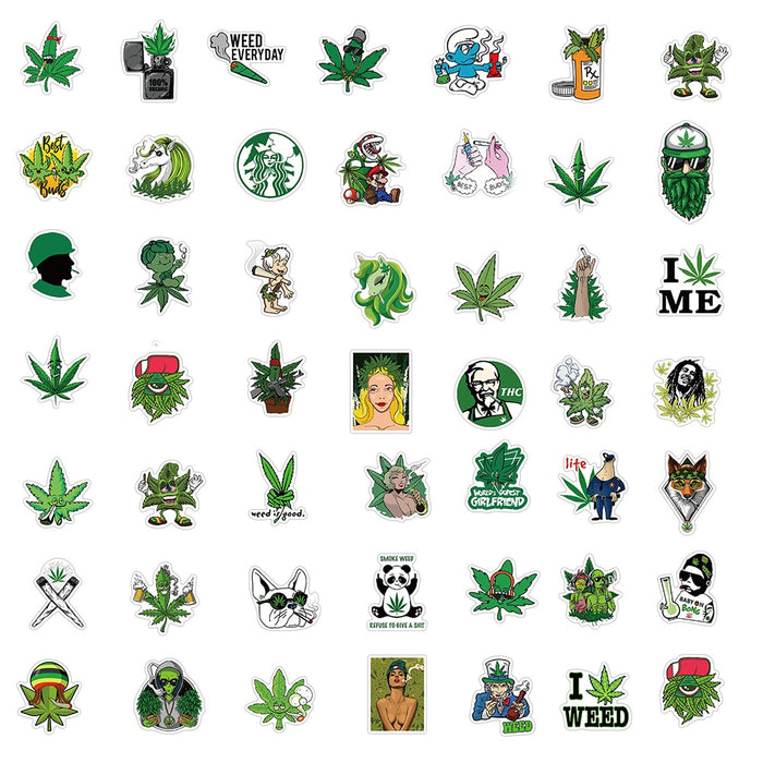 10/50/100PCS Hemp Leaf Hip hop Meme Stickers