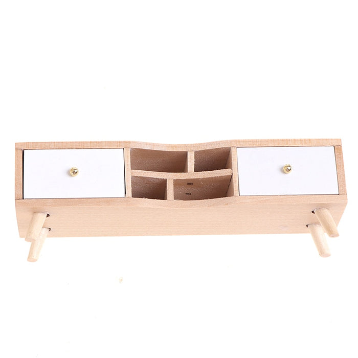 1:12 Dollhouse Miniature Furniture Wooden TV Cabinet