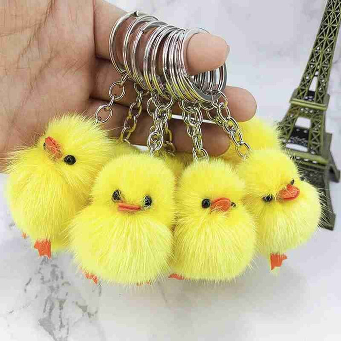 Chick Pendant Keychain Soft Stuffed Plush Toys 1pcs Keychain Creative Mini Chick Cute Chick Doll Ornament Animal Model Kids Gift