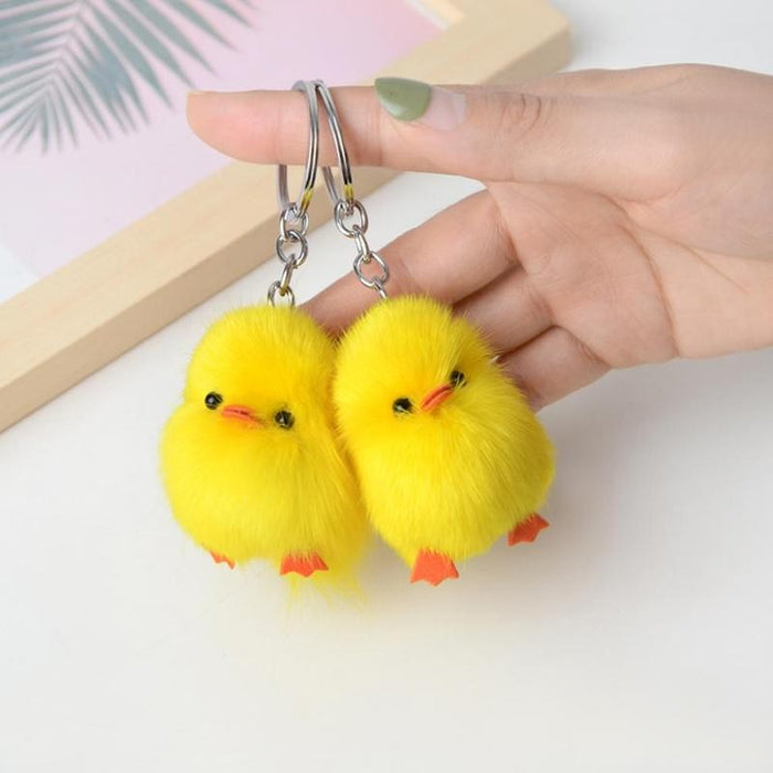 Chick Pendant Keychain Soft Stuffed Plush Toys 1pcs Keychain Creative Mini Chick Cute Chick Doll Ornament Animal Model Kids Gift