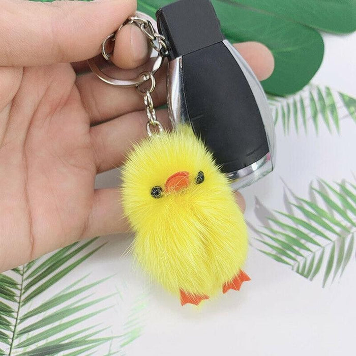 Chick Pendant Keychain Soft Stuffed Plush Toys 1pcs Keychain Creative Mini Chick Cute Chick Doll Ornament Animal Model Kids Gift