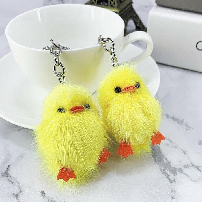 Chick Pendant Keychain Soft Stuffed Plush Toys 1pcs Keychain Creative Mini Chick Cute Chick Doll Ornament Animal Model Kids Gift