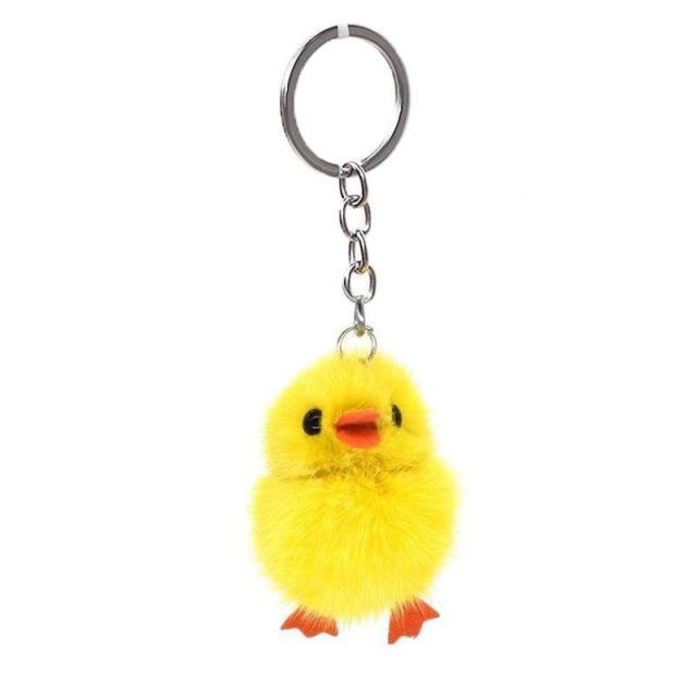 Chick Pendant Keychain Soft Stuffed Plush Toys 1pcs Keychain Creative Mini Chick Cute Chick Doll Ornament Animal Model Kids Gift