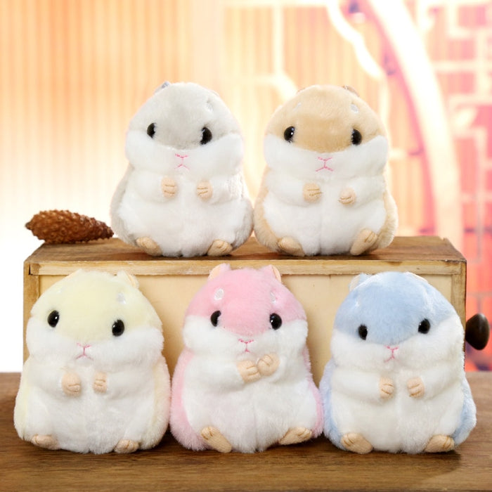 Kawaii Bag Backpack Pendant Keychain Stuffed Animals 10cm Cute Plush Toys Kids Toys for Children Girl Birthday Gift Hamster Doll