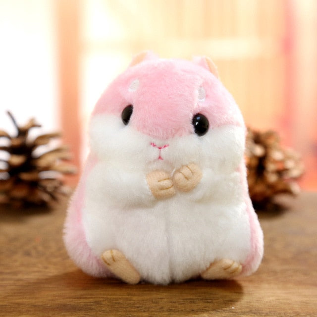 Kawaii Bag Backpack Pendant Keychain Stuffed Animals 10cm Cute Plush Toys Kids Toys for Children Girl Birthday Gift Hamster Doll