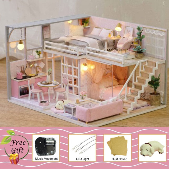 CUTEBEE DIY Dollhouse kit Wooden Doll House TD32