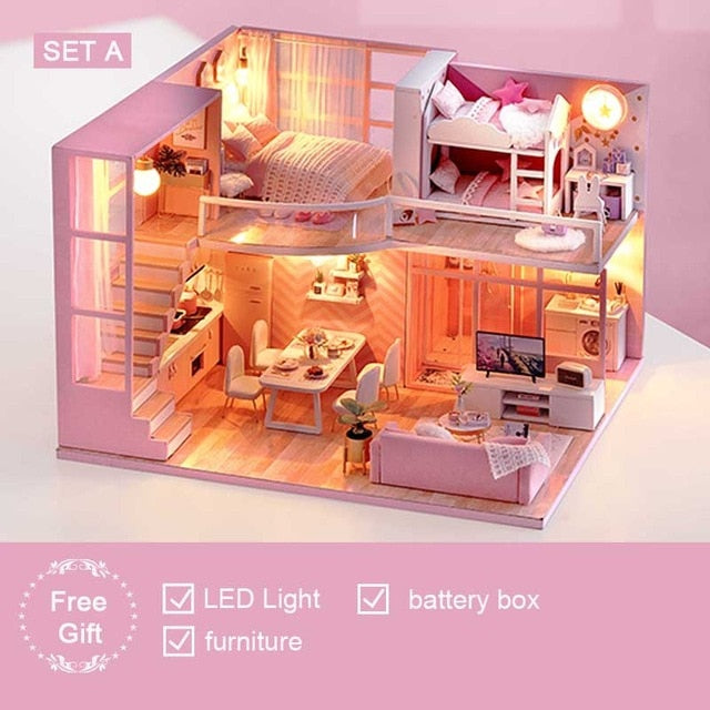 CUTEBEE DIY Dollhouse kit Wooden Doll House TD32