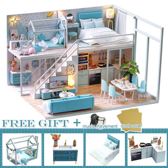 CUTEBEE DIY Dollhouse kit Wooden Doll House TD32