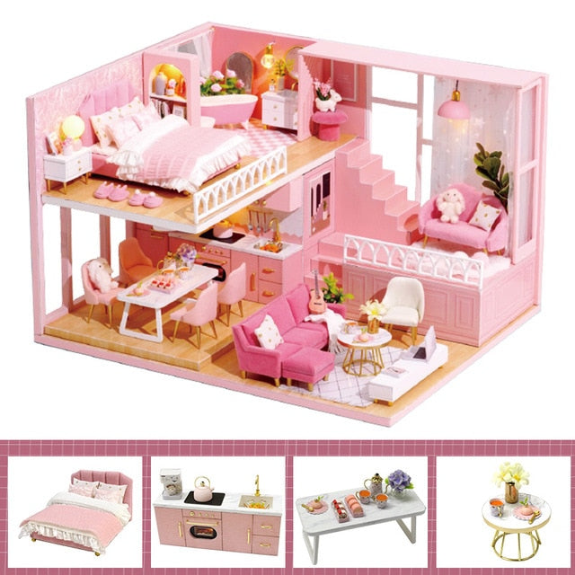 CUTEBEE DIY Dollhouse kit Wooden Doll House TD32