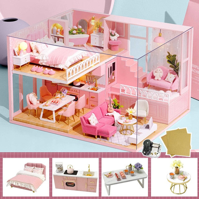 CUTEBEE DIY Dollhouse kit Wooden Doll House TD32