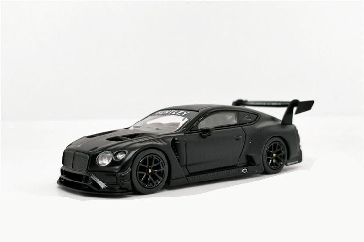 1:64 Bentley Continental GT3 Test Car RHD Matte Black Diecast Model Car