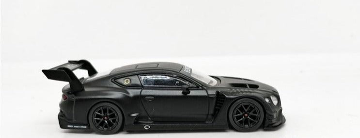 1:64 Bentley Continental GT3 Test Car RHD Matte Black Diecast Model Car