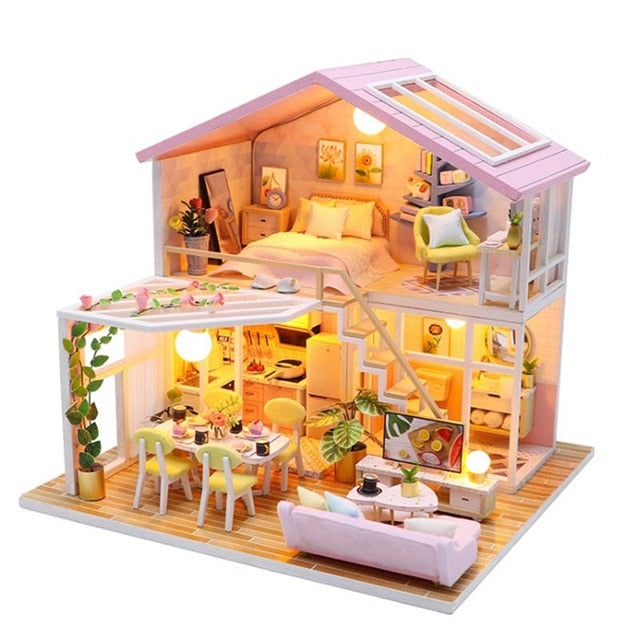 CUTEBEE DIY Dollhouse Kit Wooden Doll House