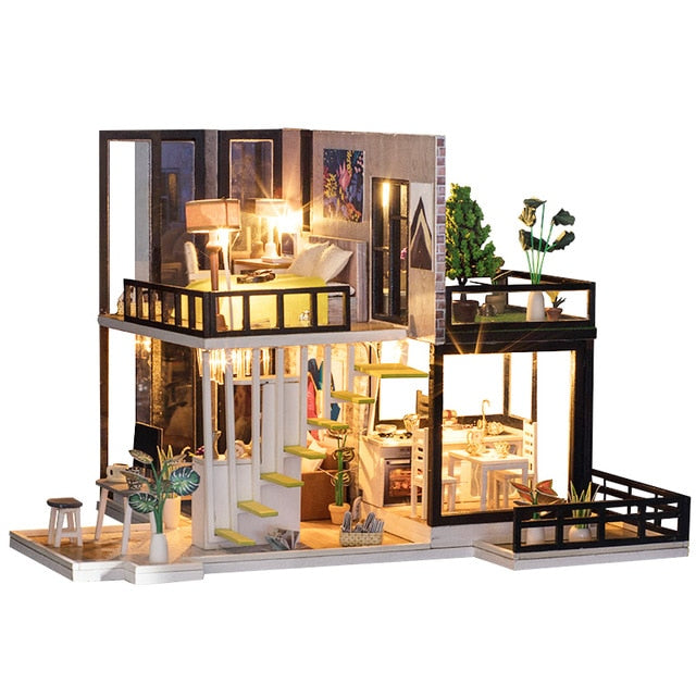 CUTEBEE DIY Dollhouse Kit Wooden Doll House