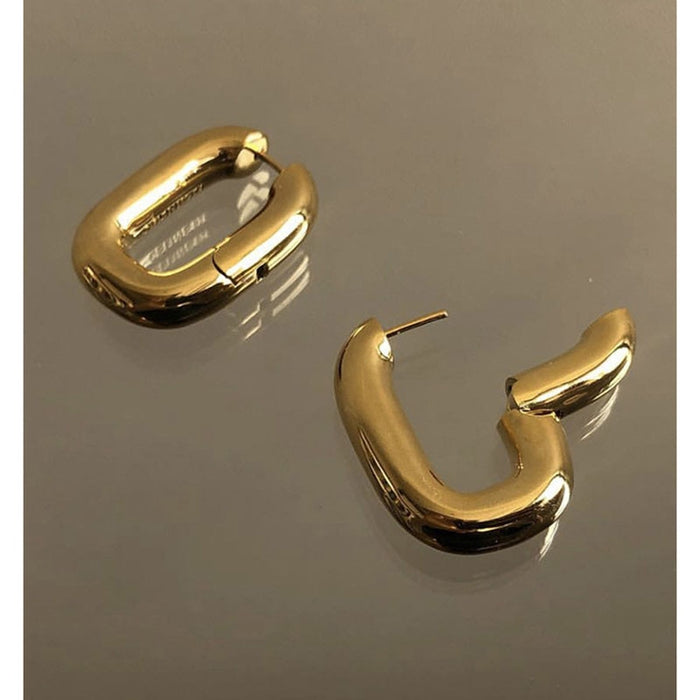 Women Trendy Jewelry Vintage  Prevent Allergy 925 Sterling Silver Earrings Charm Simple O Shaped Party Accessories Gifts