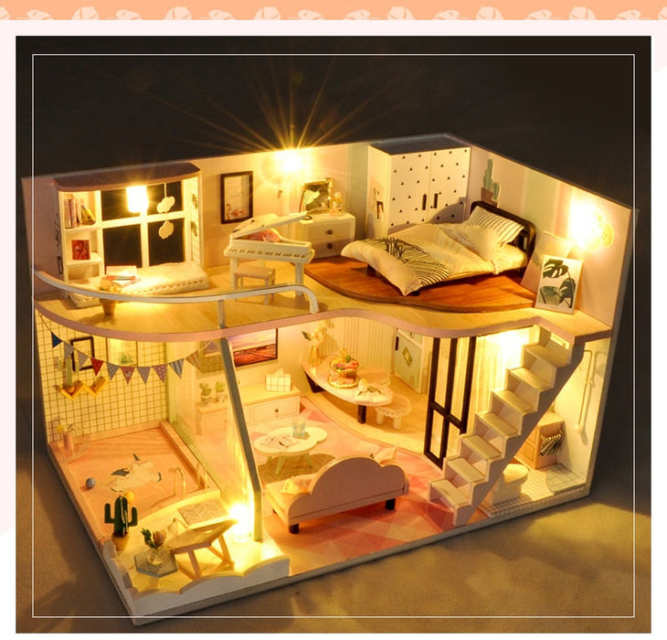 CUTEBEE DIY Dollhouse kit Wooden Doll House TD32