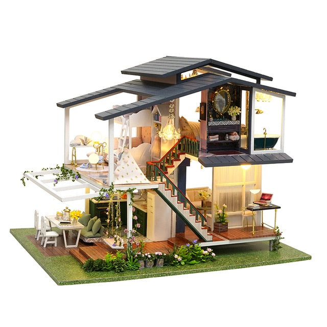 CUTEBEE DIY Dollhouse Kit Wooden Doll House