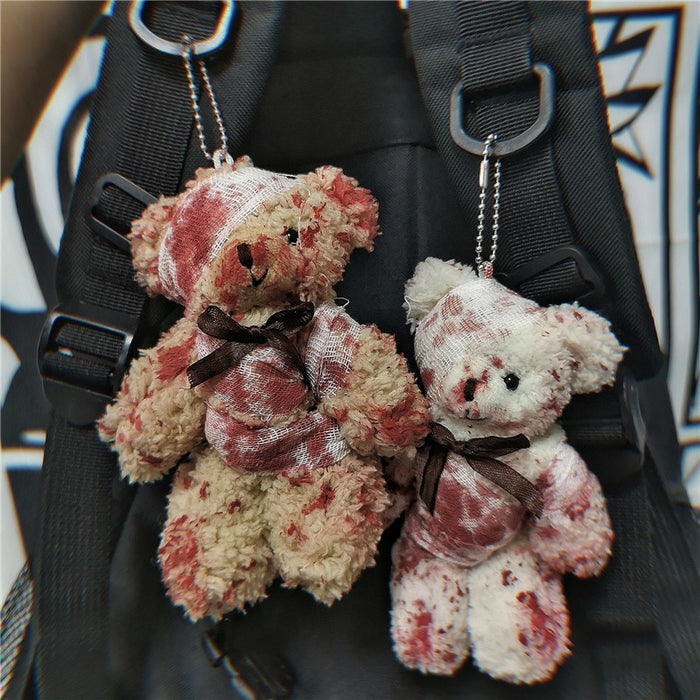 Keychain Stuffed Plush Doll Bag Pendant Ins The Injured Bear Plush Toys  Gloomy Bear So Cool Gift For Cool Girl Boy