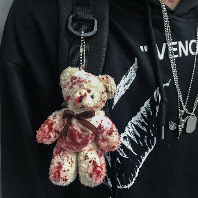 Keychain Stuffed Plush Doll Bag Pendant Ins The Injured Bear Plush Toys  Gloomy Bear So Cool Gift For Cool Girl Boy