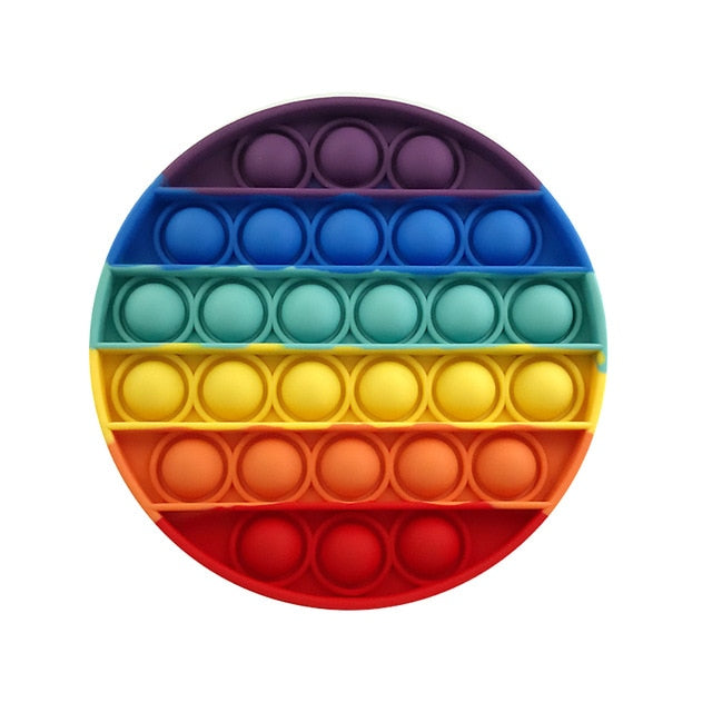 Pop Fidget Reliver Stress Toys Rainbow Push It Bubble Antistress Toys
