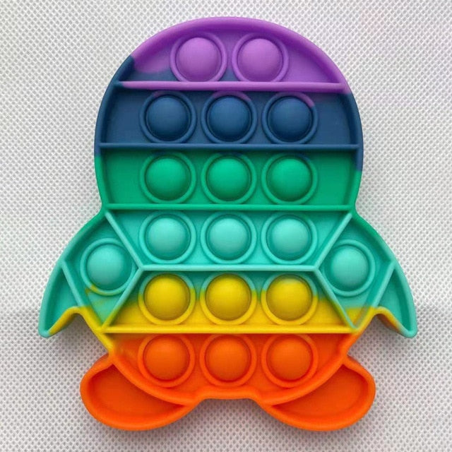 Pop Fidget Reliver Stress Toys Rainbow Push It Bubble Antistress Toys