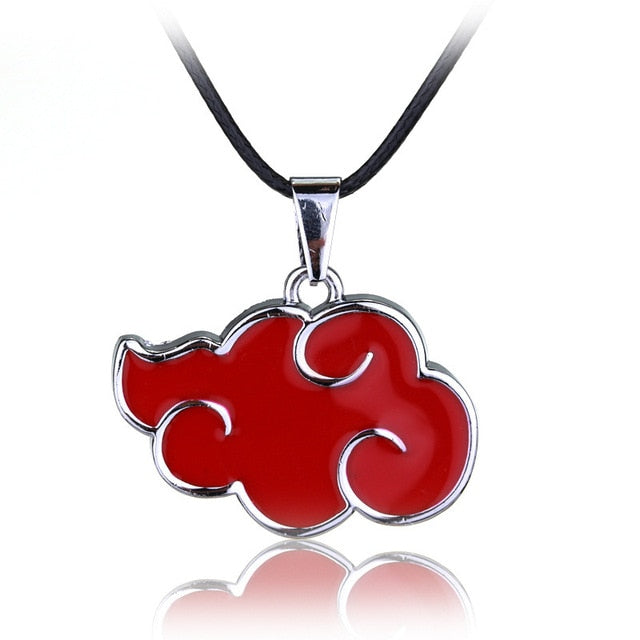 Anime Cosplay Necklace Akatsuki Organization Red Cloud Sign Metal Pendant Necklaces For Men Women Jewelry Accessories