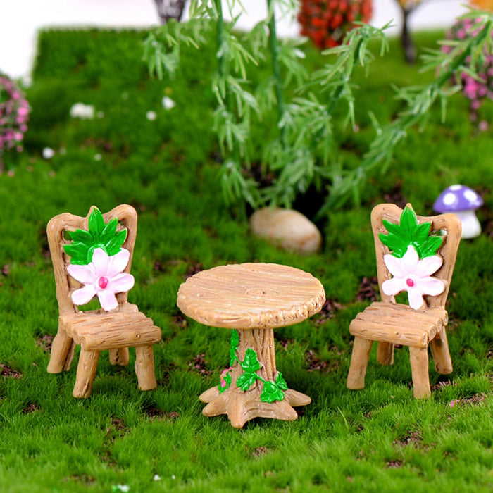 Fairy Garden Ornaments Figurines Toys 1set Mini Chair Home Decor Miniatures DIY Aquarium Dollhouse Accessories Decoration