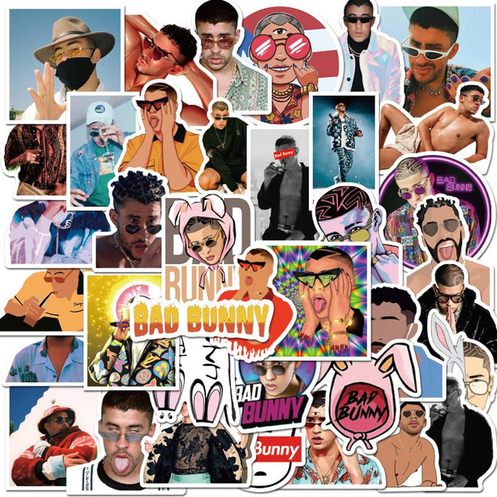 50PCS Puerto Rican Rapper Singer Bad Bunny Stickers