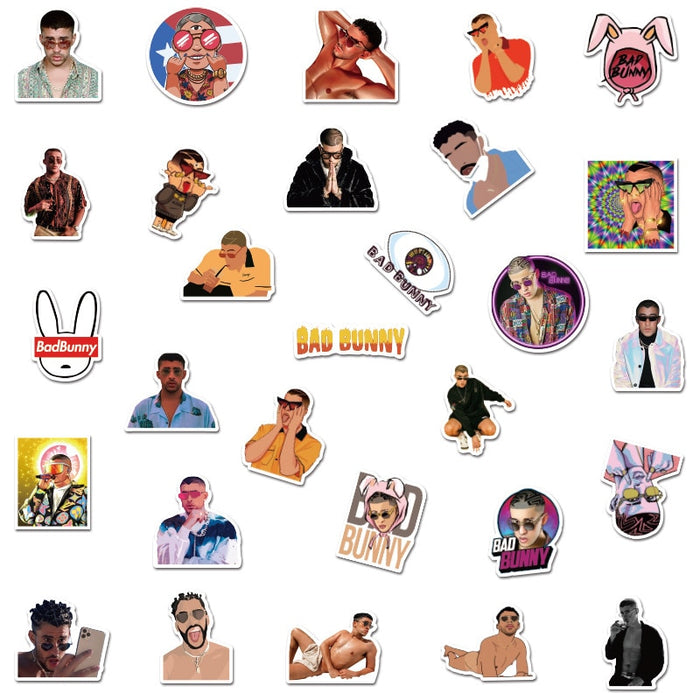 50PCS Puerto Rican Rapper Singer Bad Bunny Stickers