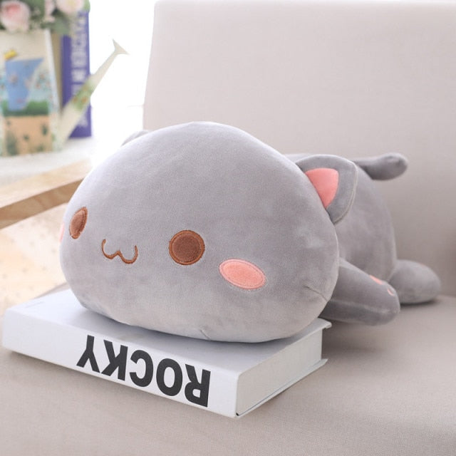 Stuffed Cute Lovely Soft Cartoon Animal Pillow Lying Cat Plush Toys Cat Doll Cushion Kid Christmas Gift