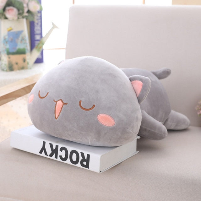 Stuffed Cute Lovely Soft Cartoon Animal Pillow Lying Cat Plush Toys Cat Doll Cushion Kid Christmas Gift