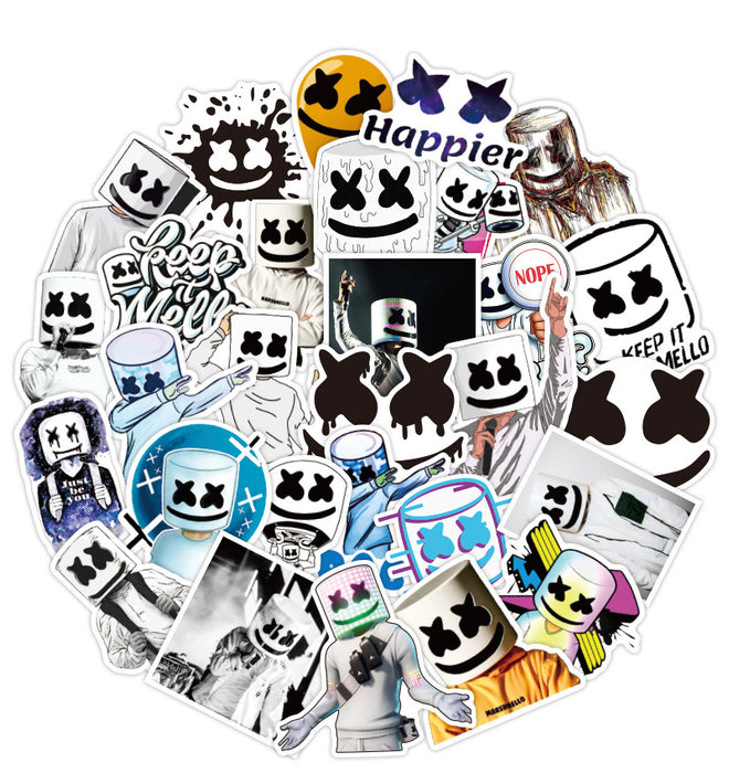 50pcs Marshmello Fans Stickers Doctom Chris Comstock EDM Singer