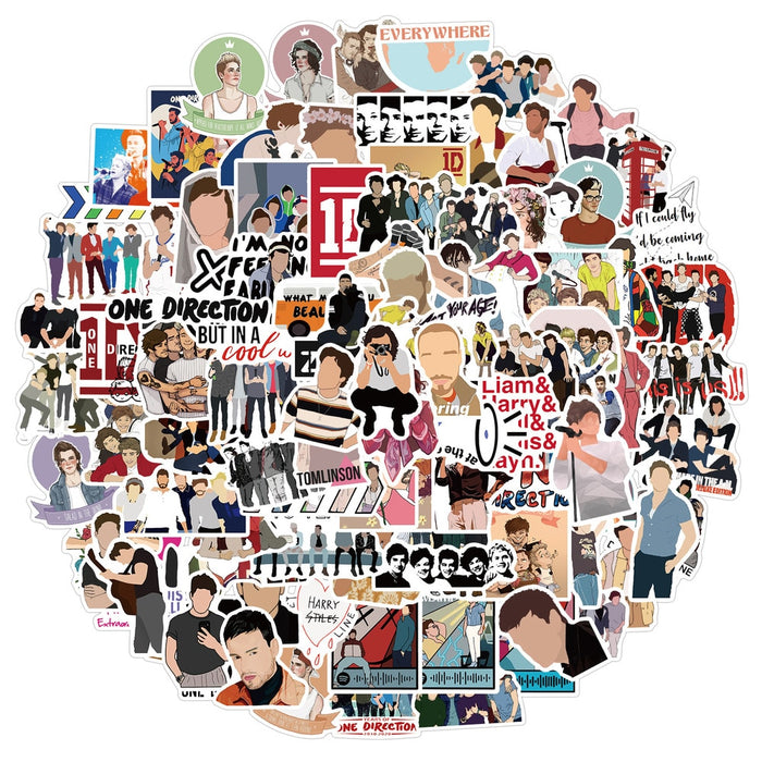 100Pcs Popular Singers One Direction Graffiti Computer Notebook Car Children's Toy Stickers For Skateboard Box Bicycle