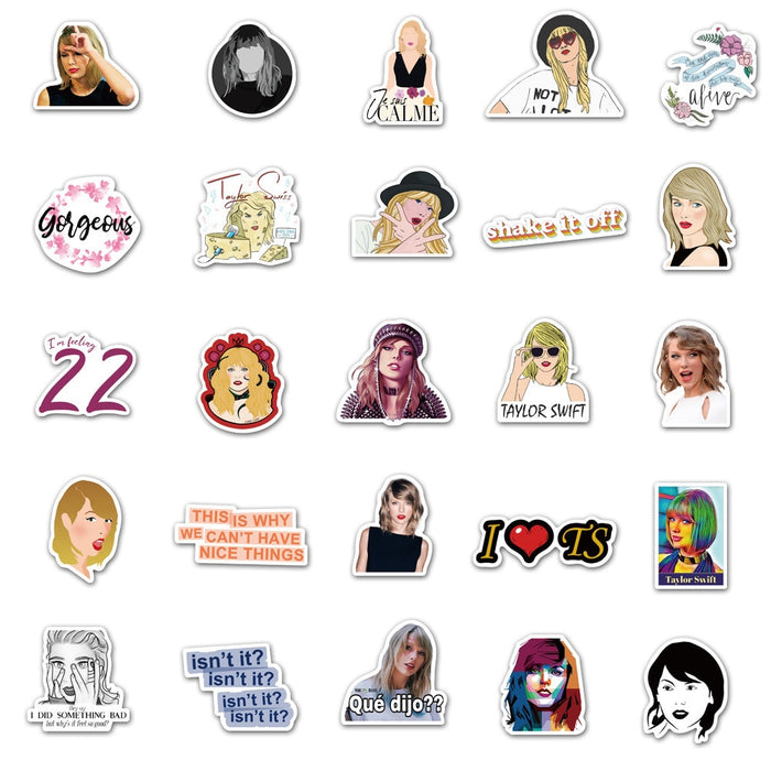 10/50PCS Singer Taylor Alison Swift Stickers