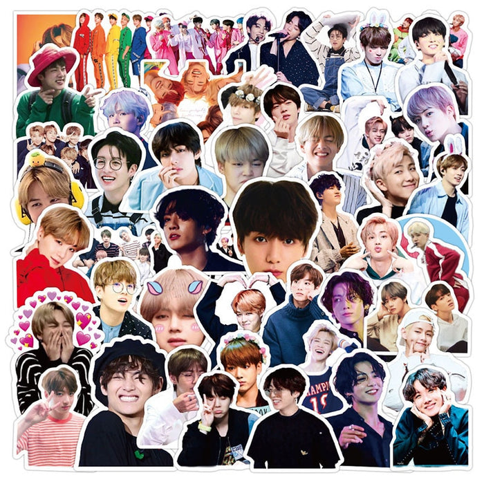 10/50pcs/set Cartoon Pop Music Korean Team Singer Dancer Ins Stickers