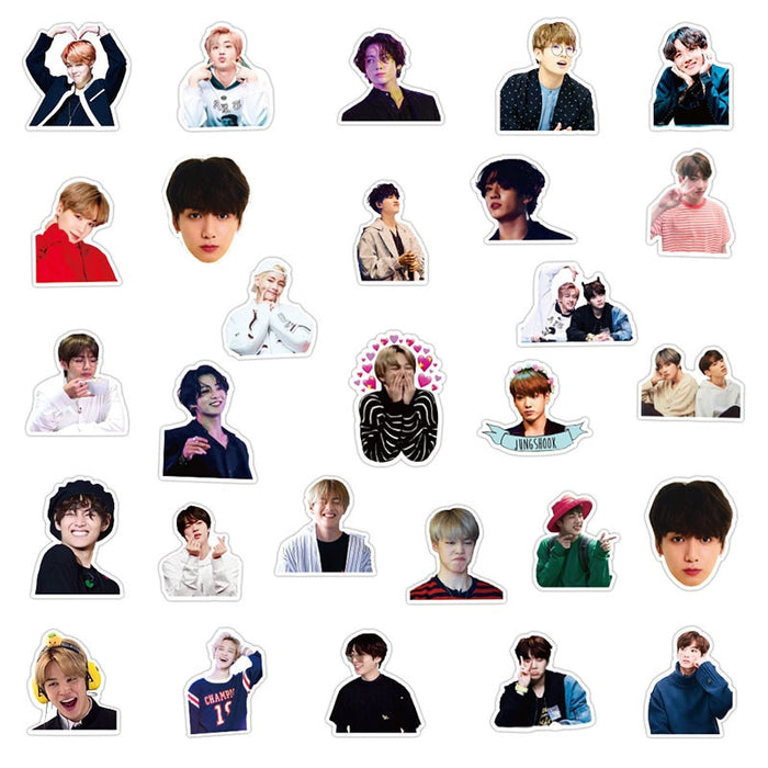 10/50pcs/set Cartoon Pop Music Korean Team Singer Dancer Ins Stickers