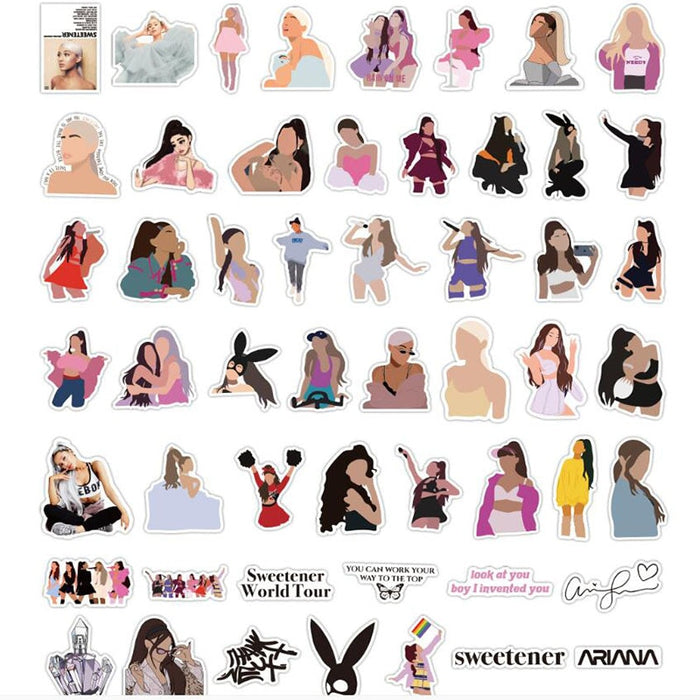 10/50Pcs/set Sexy Singers Ariana Grande Waterproof Stickers